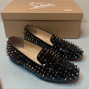 Louboutin Dandelion Spikes Patent Black 38 | US 8